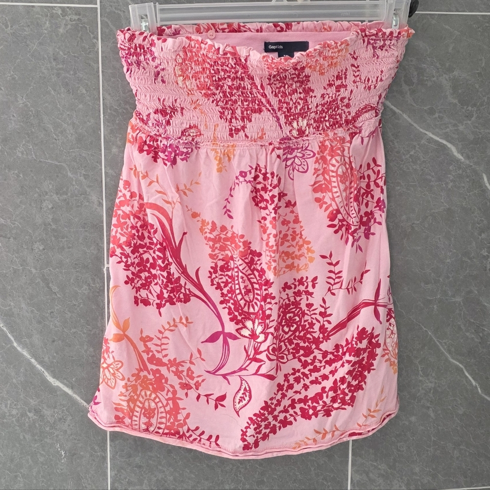 NWOT GAP Girl's Pink Floral Tube Top Size XXL (14-16)